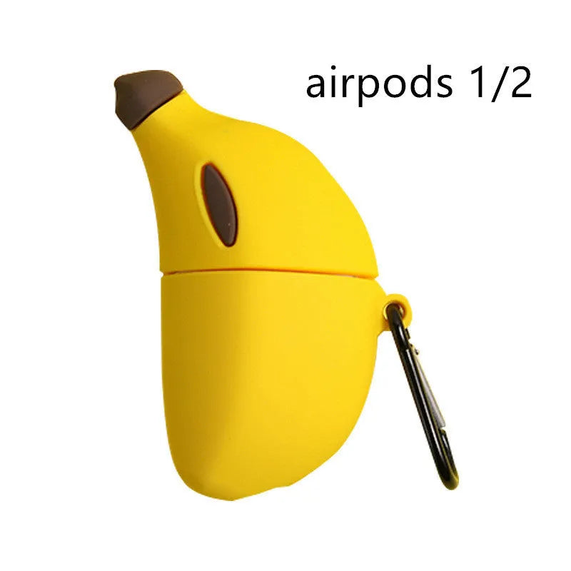 Yellow banana-themed silicone protective case for Apple AirPods Pro wireless Bluetooth earphones