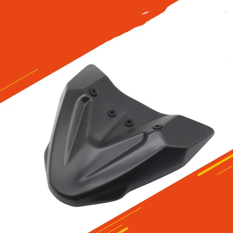 Black ABS plastic fixed wind front wing accessory for KTM 390 and 790 Adventure ADV motorcycles.