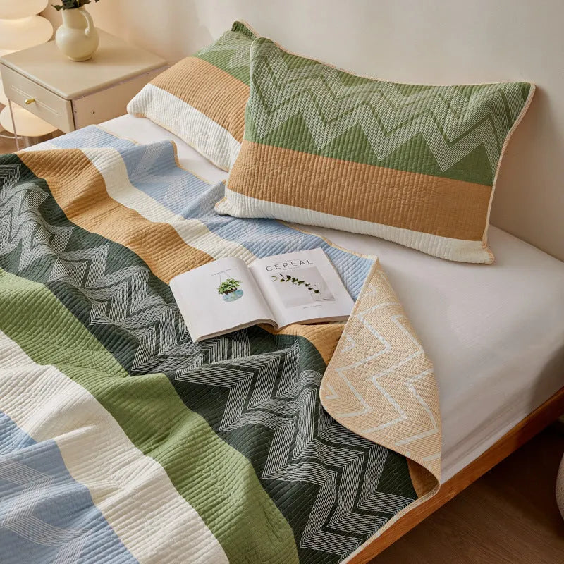 Cotton printed bed sheet three-piece set in modern simplicity style for 2.2 metre beds