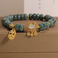 Natural emerald jade bracelet with abacus beads design and safety lock closure