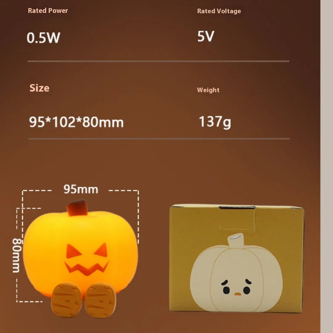 Geometric stereo Halloween pumpkin lamp with cartoon style and horror pumpkin night light effect