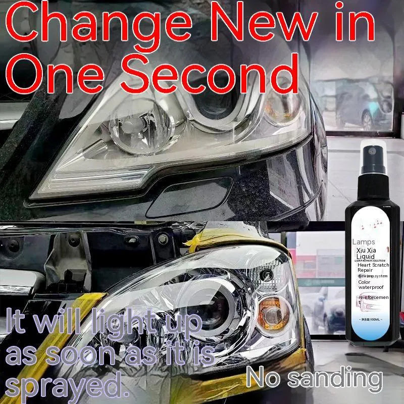100ml car headlight restoration liquid in transparent plastic bottle for DIY lens repair