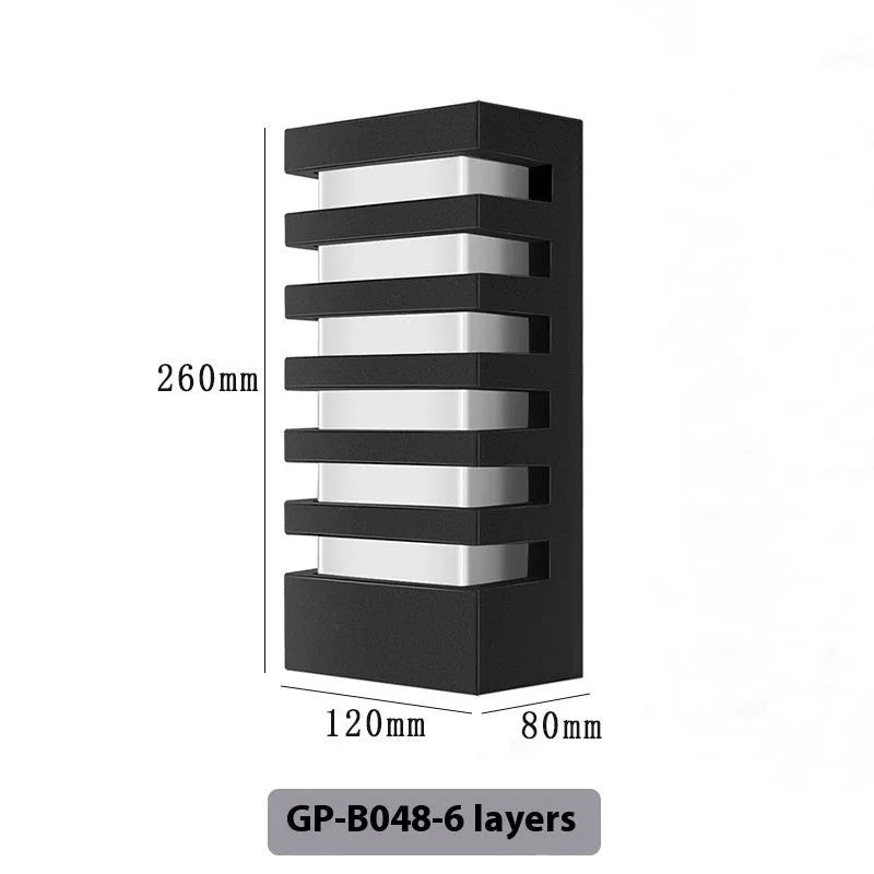 Minimalist aluminium outdoor wall lamp with IP55 waterproof rating and LED light source.