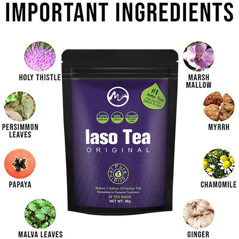 Single bag of sugar-free Instant Slimming Tea with cold soaking technology labelling