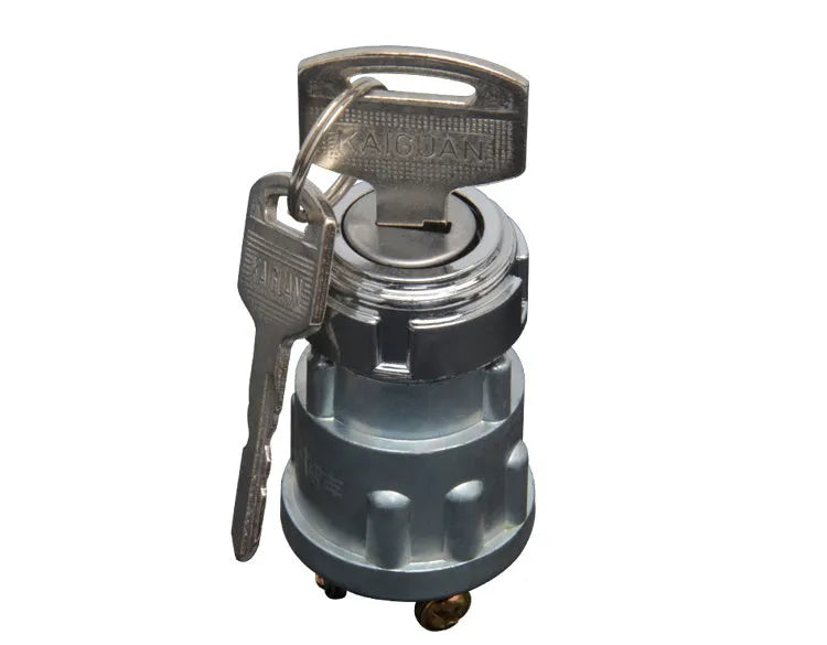 Copper ignition switch and key for truck, forklift, and agricultural vehicle use.