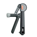 Adjustable count spring hand grip strength trainer in ivory white, black, or green.