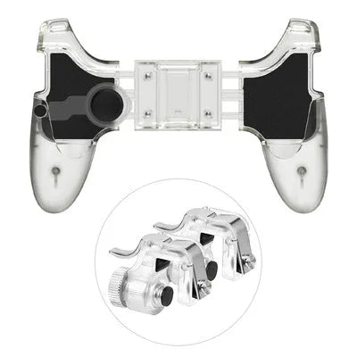 Mobile phone gaming handle in black or brown-black colour with plug-in connection