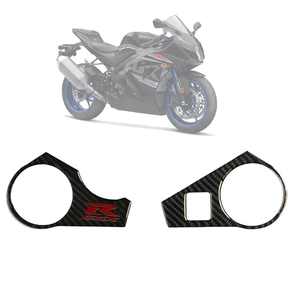 Black carbon fibre effect motorcycle sticker for SUZUKI GSXR1000 L1 2009-2016 upper connective plate