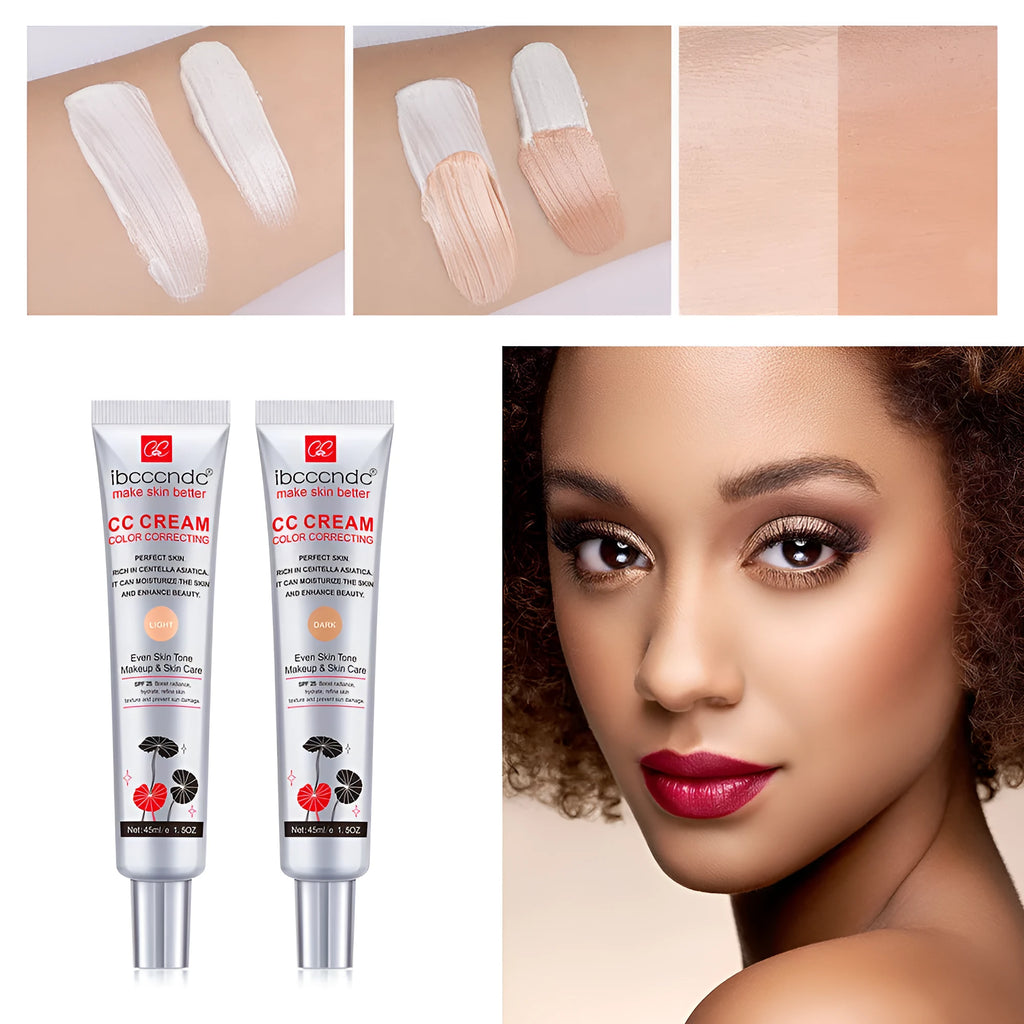 Erborian CC Cream colour correcting moisturiser tube in dark and light shades.