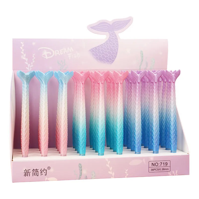 Creative cartoon mermaid design ballpoint pen with a 0.38mm fine needle tip.