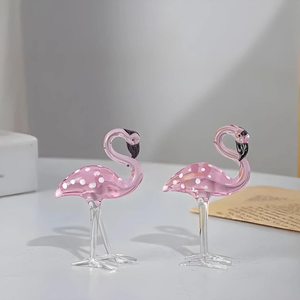 Pink crystal flamingo decorative ornament for table centrepiece display