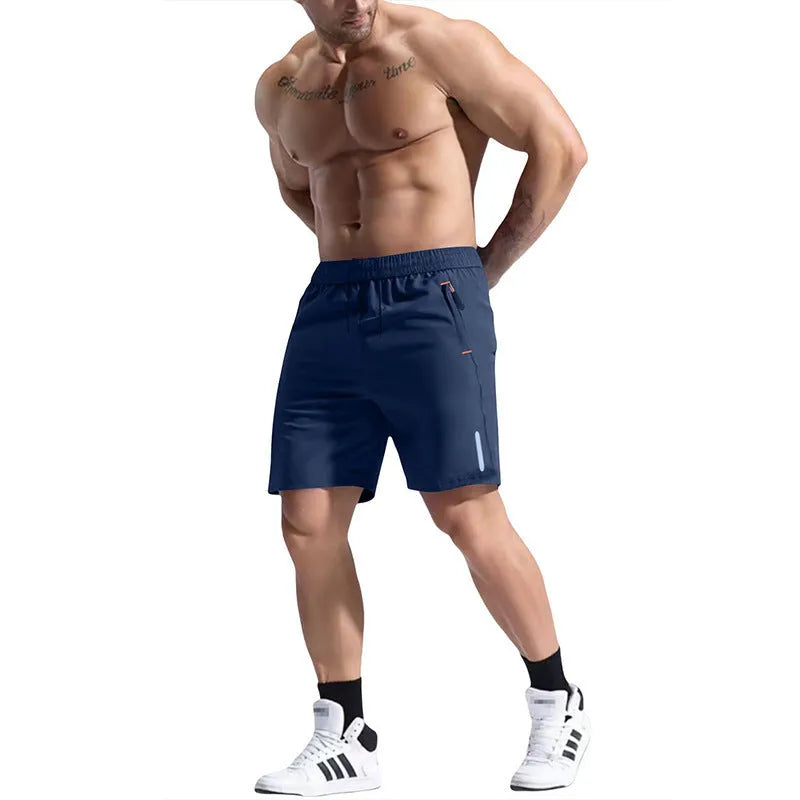 Men's elastic waist sports shorts in bamboo blend fabric shown in multiple colour options