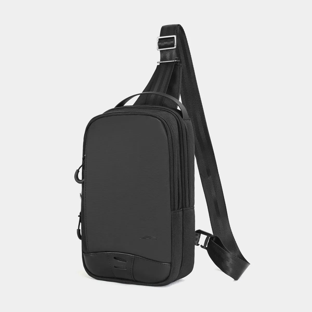 Casual black TPU chest bag with camouflage pattern and shoulder strap