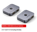 Grey alloy computer cable separator with HD audio video conversion for television connections