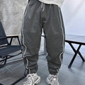 Men's bamboo fibre casual sports trousers in loose style with cropped length and high elasticity