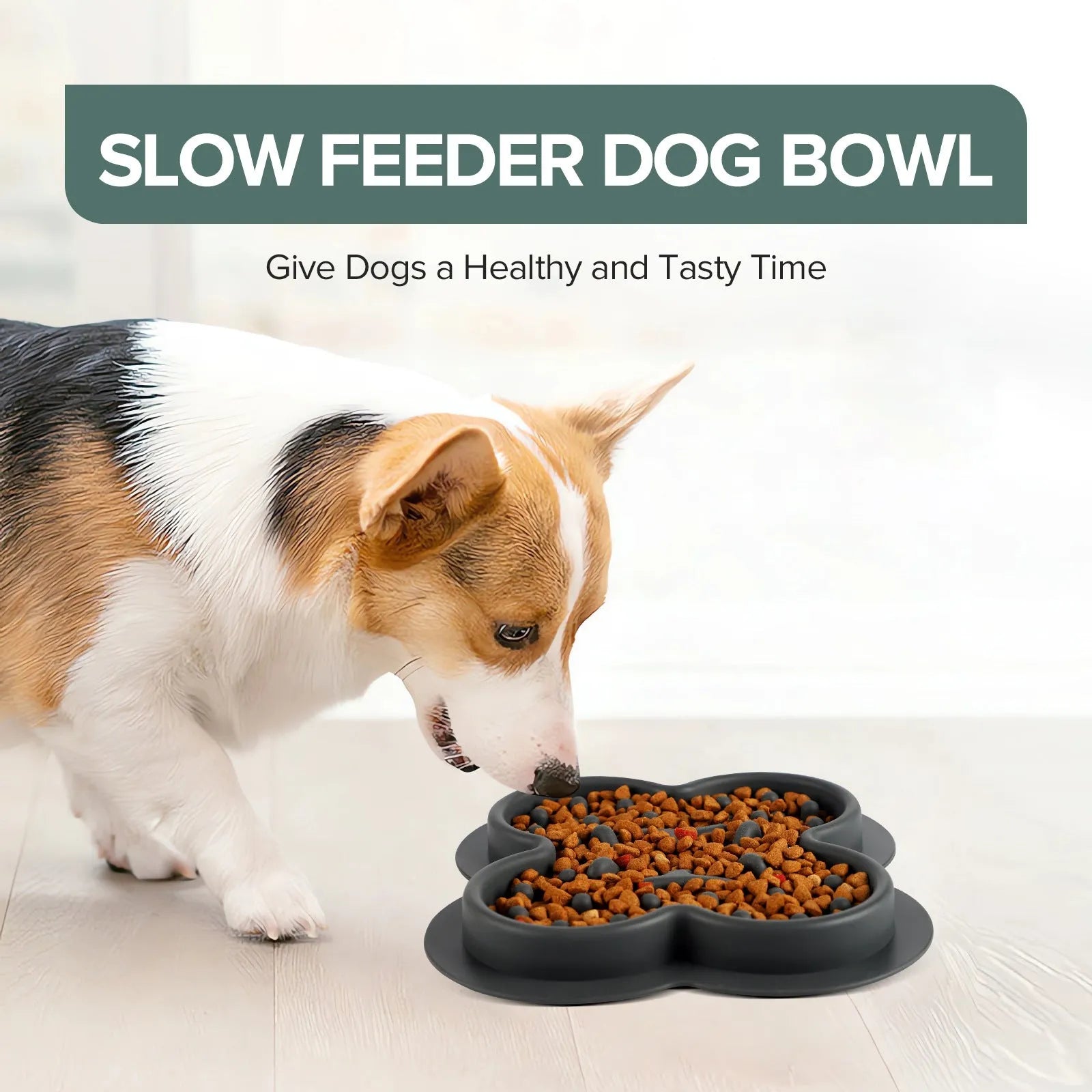 Silicone slow feeder lick mat for pets in blue, with textured surface and raised edges.