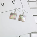 Geometric shell earrings for women with rectangular and square panther designs