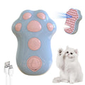 Blue self-cleaning cat steam brush with silicone bristles and a water spray function.