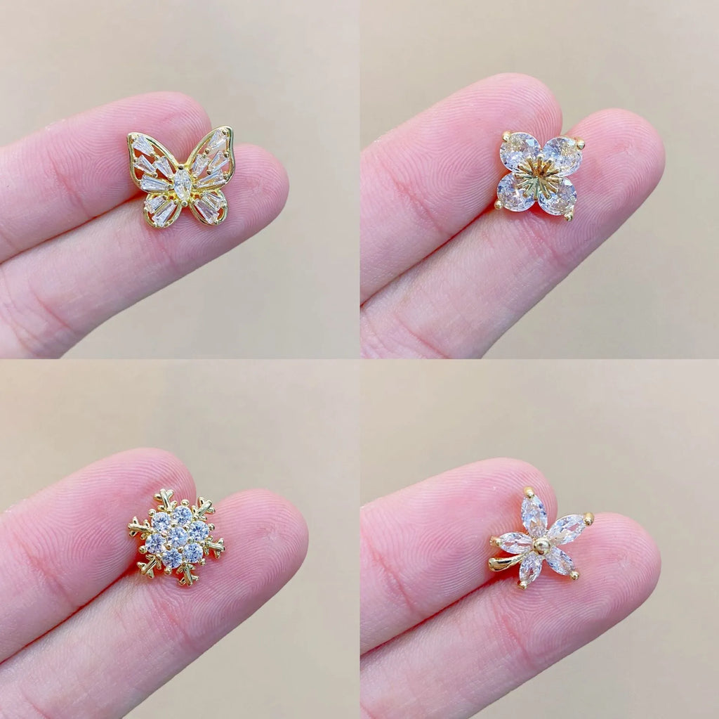 Geometric copper brooch with electroplated finish for women's clothing decoration