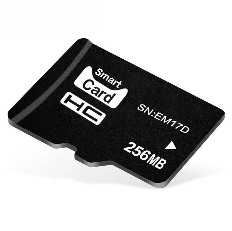 A single 256MB TF series memory card with dimensions 11mm by 15mm by 1mm.