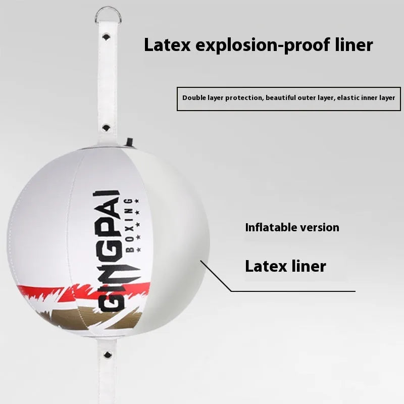 Black hanging boxing speed ball for reaction and dodge training with durable PU construction