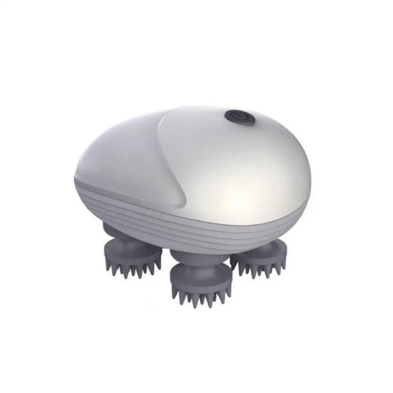 Blue electric pet massager with four rotating heads for cat and dog muscle relief