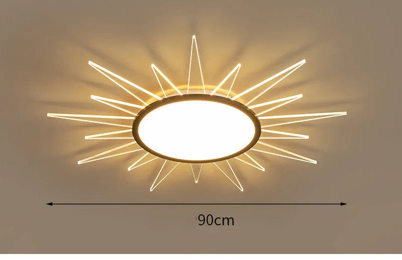 Round aluminium LED ceiling lamp with remote control dimming in multiple size options