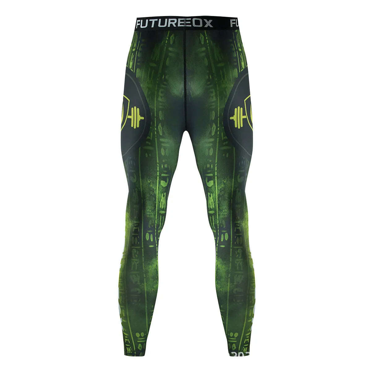 Men's slim-fit printed sports suit with long sleeves and trousers on a model