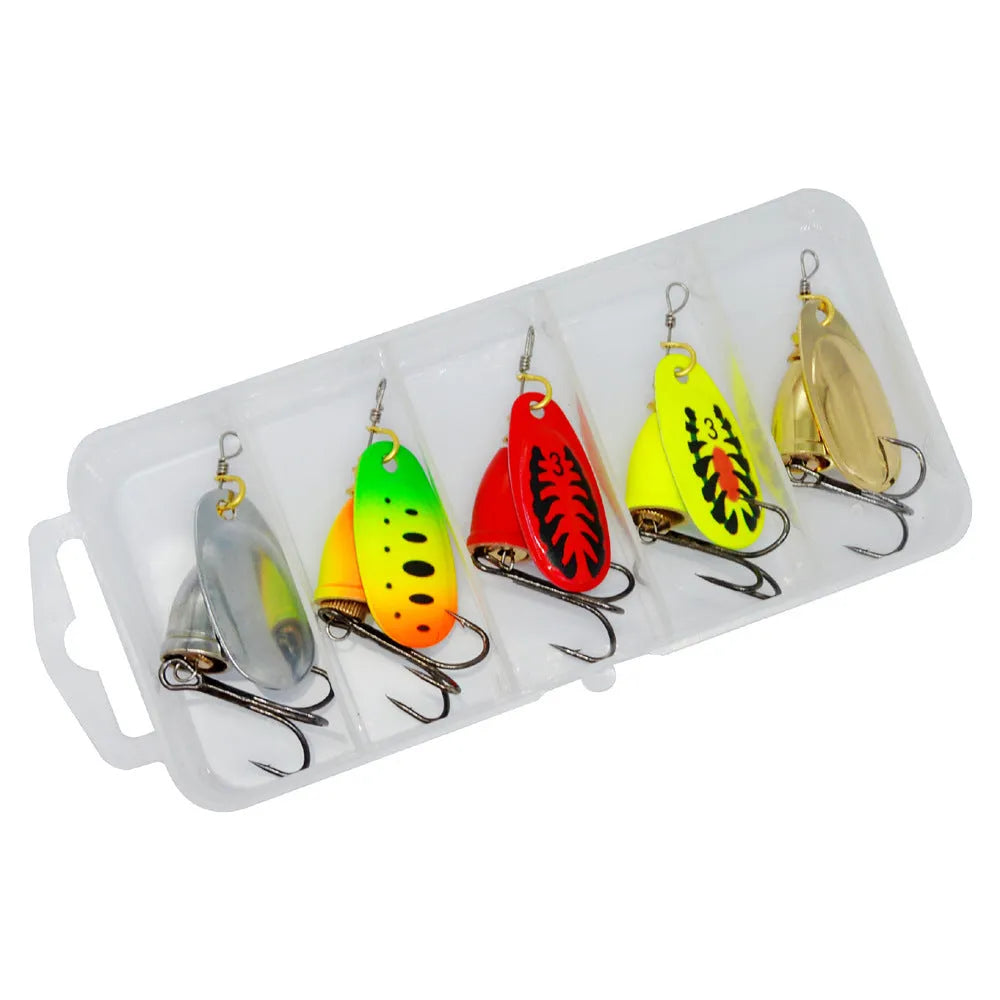 R composite rotating sequins copper bell metal fishing lure in multiple colour options
