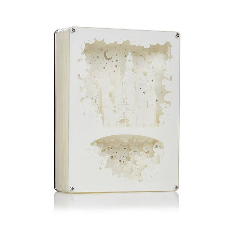 Bedside night light with three-dimensional paper carving design and remote control