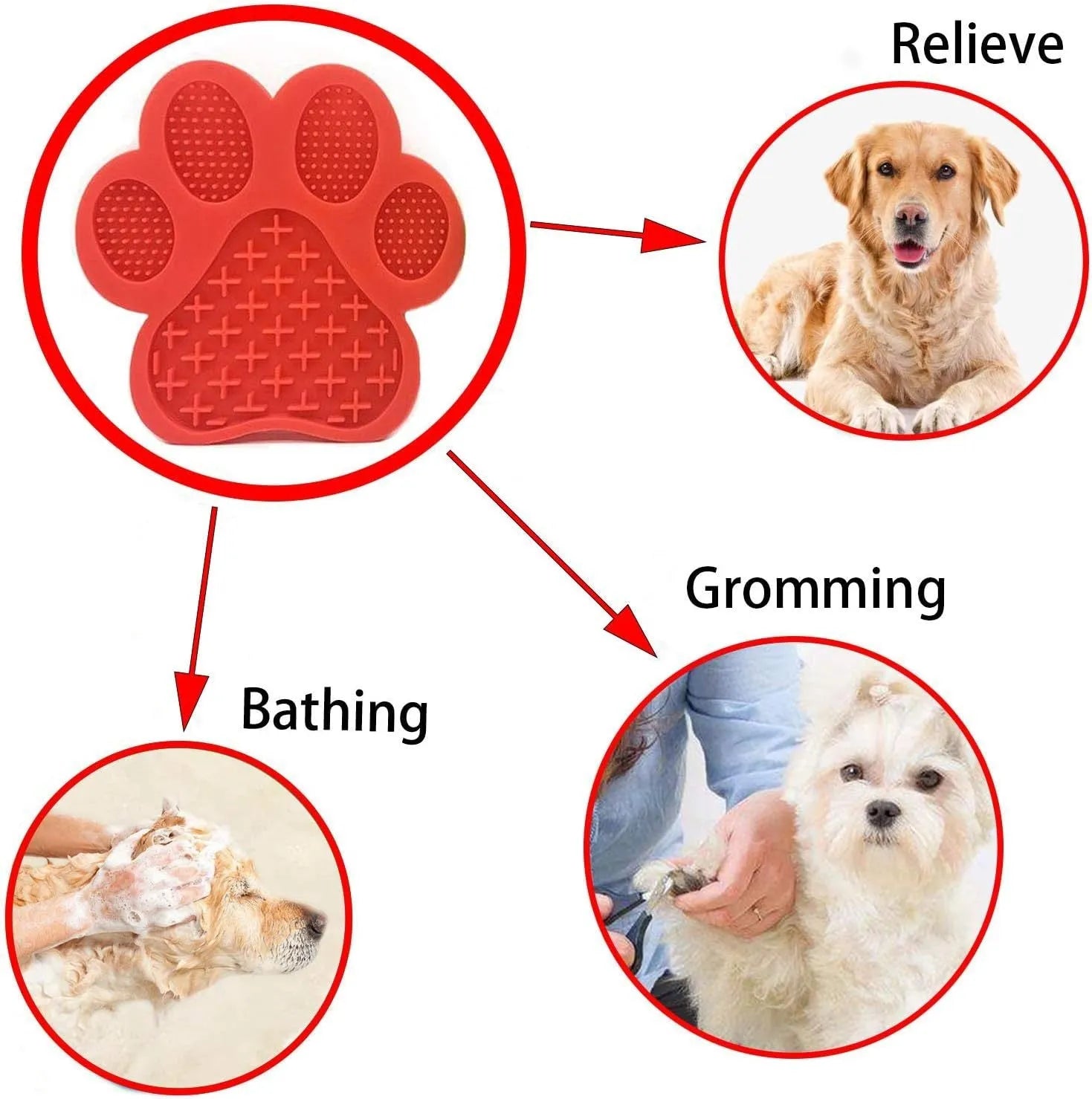 Blue bone-shaped silicone dog licking mat with suction cups on the back for sticking to smooth surfaces.