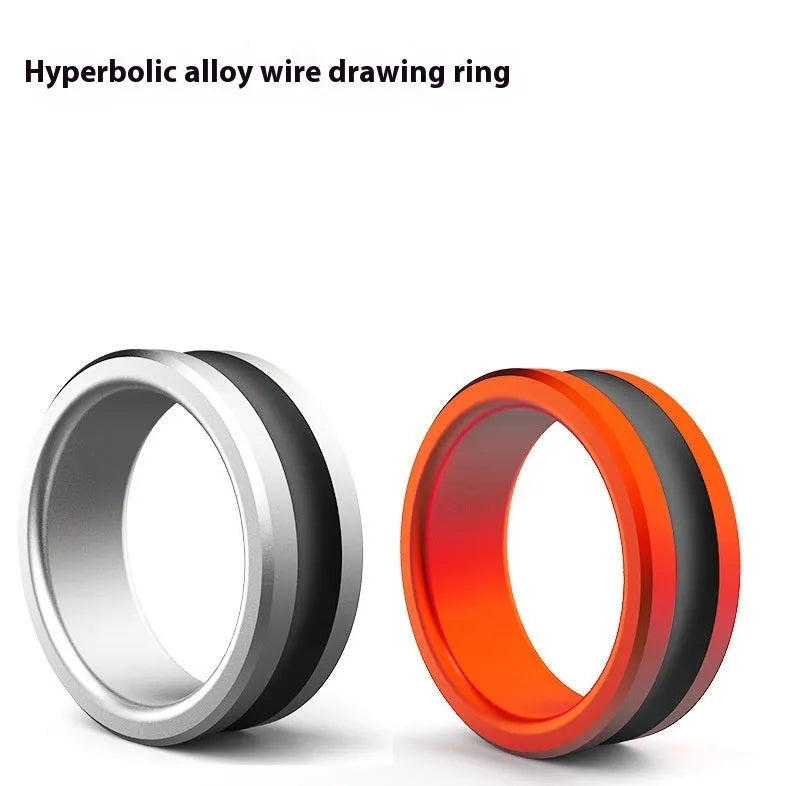 Orange and silver alloy fishing hand guard tool with non-slip surface and pull ring