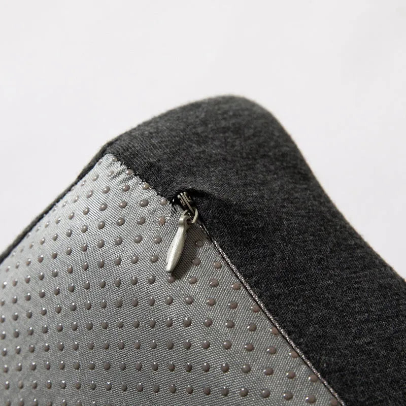 Memory foam office chair cushion shown in light grey colour with dimensions 36x40x11cm