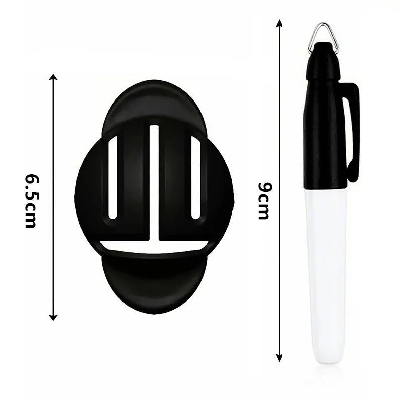 Golf scriber putter alignment tool set with plastic construction and drawing pens