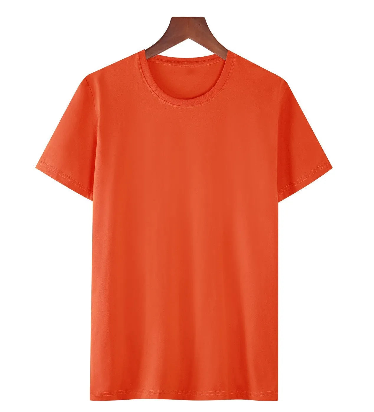 Men's loose fit black cotton t-shirt with short sleeves and a printed design on a hanger.