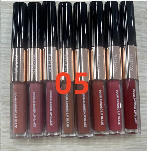 C-L021 double-head lip gloss with non-stick cup applicators in various colours