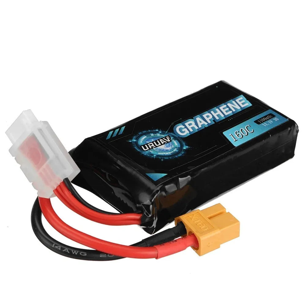 Black 7.4V 1200mAh lithium battery for RC remote control model cars and ships