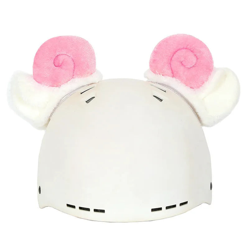 Cartoon character plush fabric helmet ear decoration cover for medium-sized helmets.