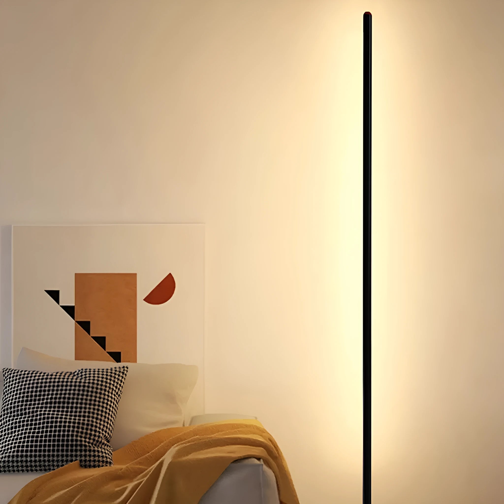 Vertical aluminum alloy floor lamp in modern simplicity style with USB power connection