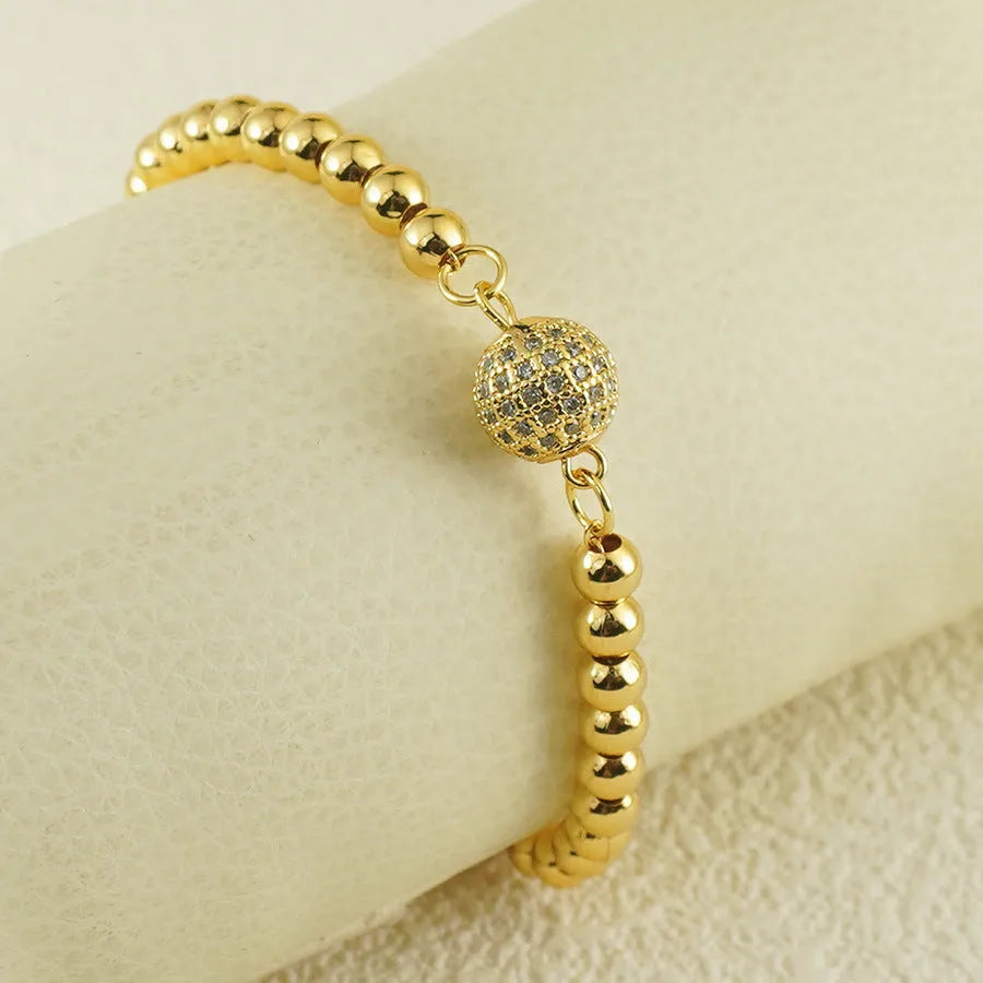 Women's heart-shaped copper bracelet with zircon stones in Arabic style design