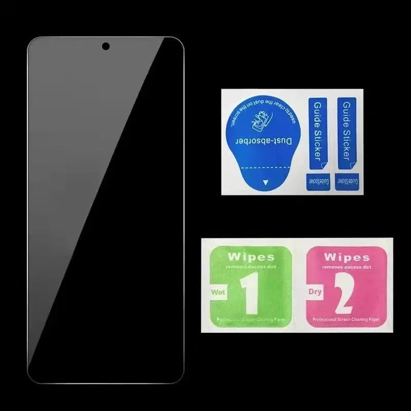Anti-spy screen protector for Poco and Redmi Note smartphones showing privacy angle limitation