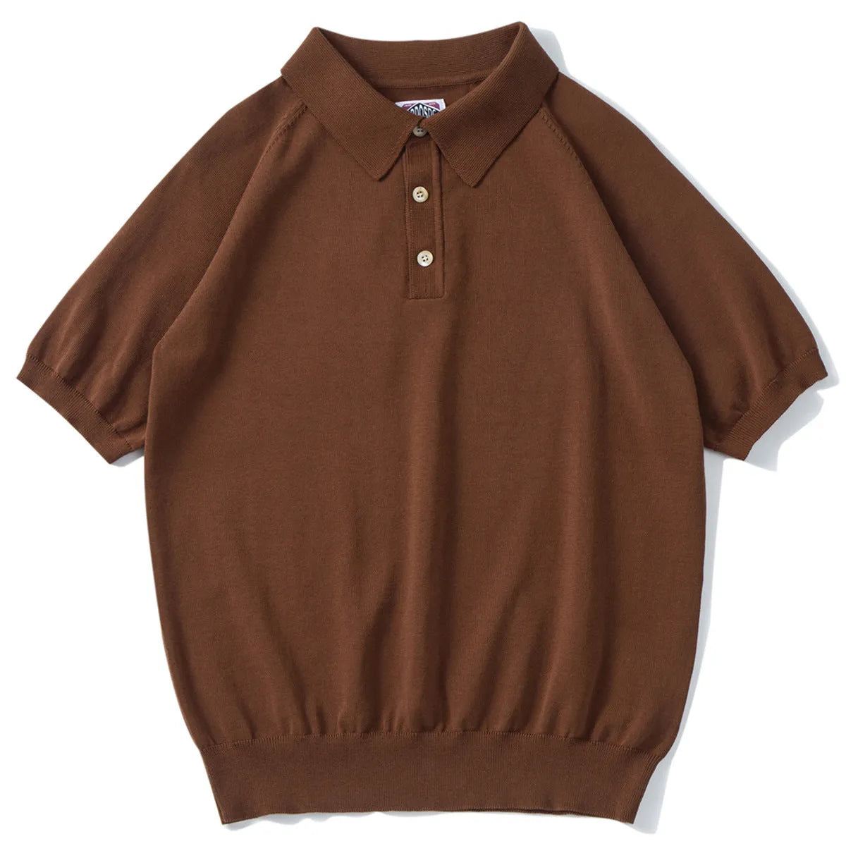 Retro slim-fit cotton short-sleeved t-shirt in dark brown colour