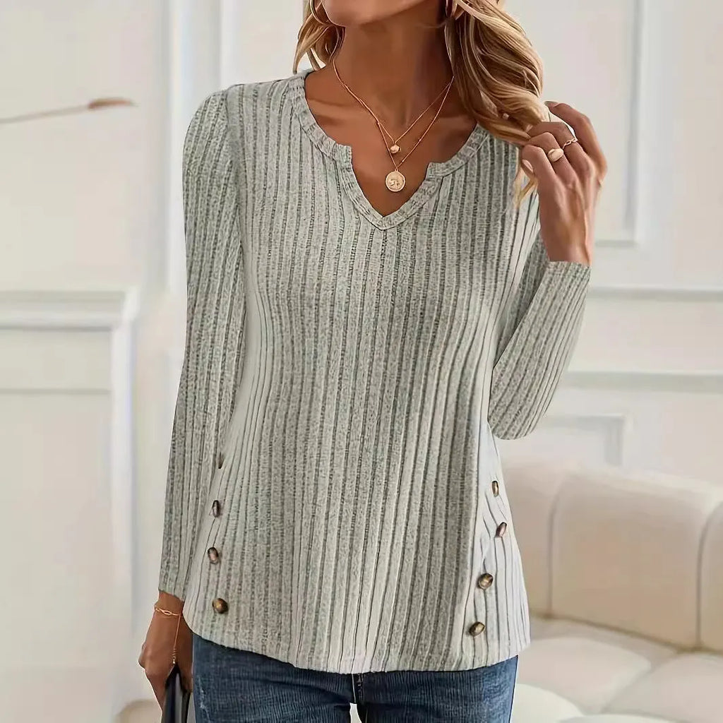 Man wearing a grey green casual knitted button sweater in Japanese Korean style.