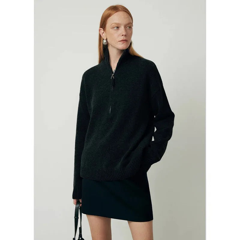 Women's loose lapels wool bandage dress in black or grey for autumn and winter wear