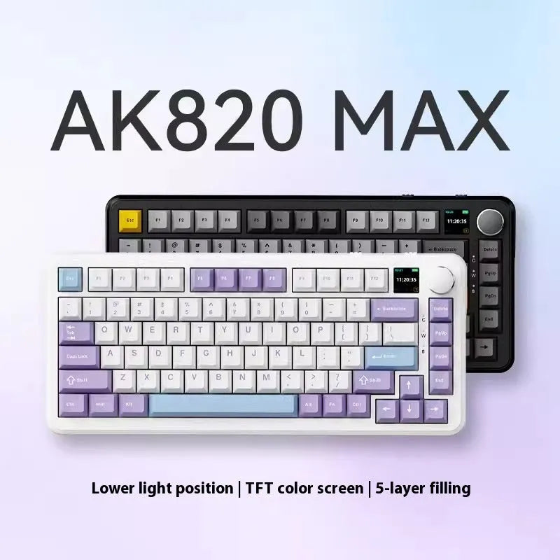 Black, grey and yellow 75% mechanical keyboard with wireless and hot-swappable features