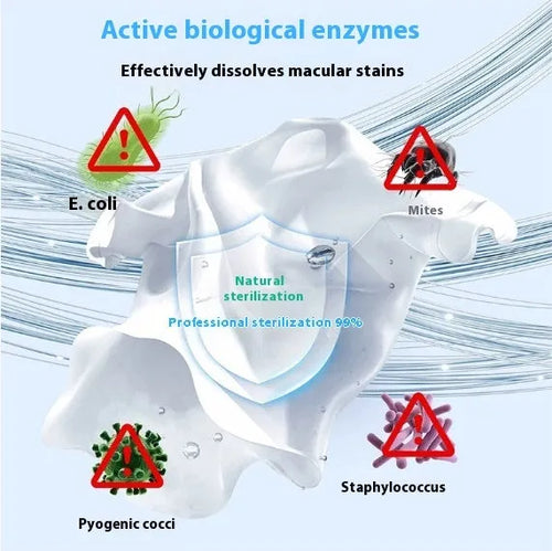 Bottle of biological enzyme active oxygen bubble powder laundry detergent for stain removal