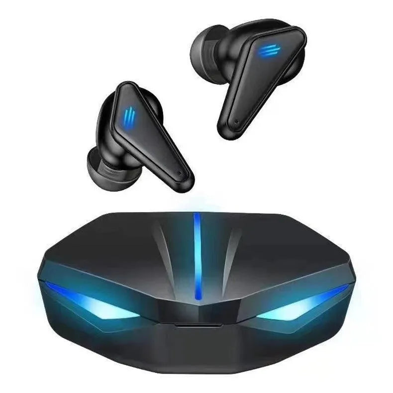 X15 wireless in-ear Bluetooth gaming headset in charging case with earbuds shown.