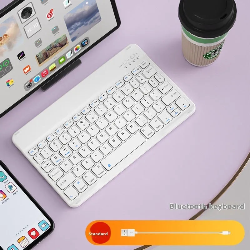 Bluetooth keyboard for girls tablet PC in various colours including elegant white, pink, green, blue, lavender, and yellow options