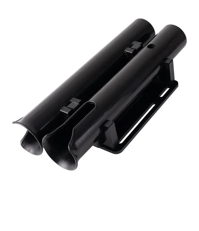 Motorcycle fishing rod rack clamp with carbon construction and double-layer plastic frame