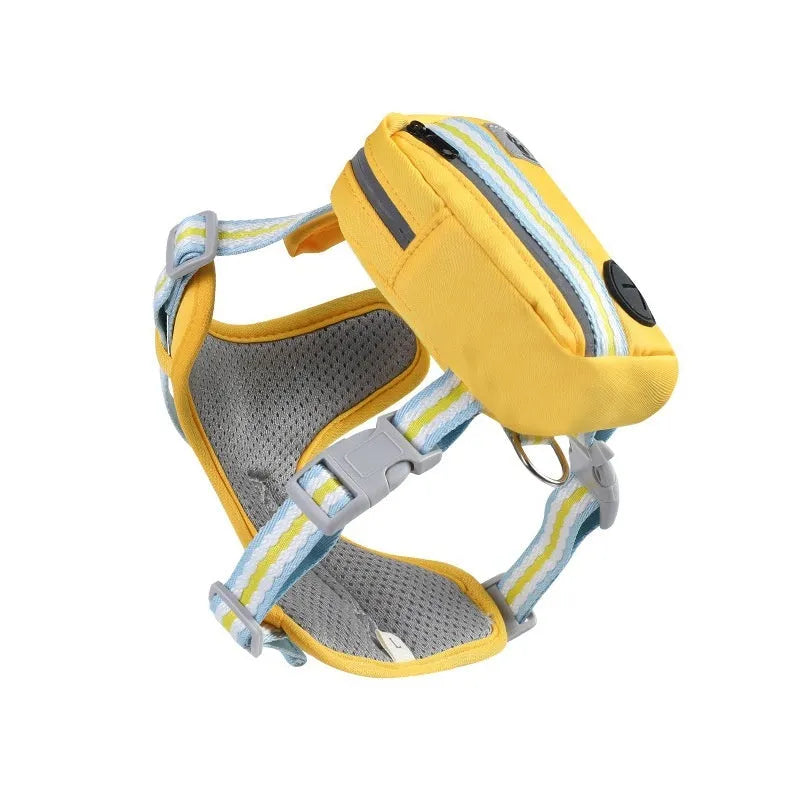 Explosion-proof anti-strangulation pet harness with 1.5m rope in green, blue, pink, yellow colours